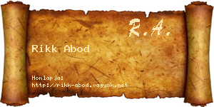 Rikk Abod névjegykártya